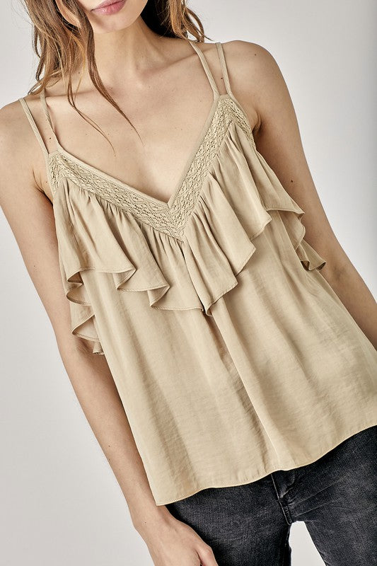 Ruffle Trim Cami Top