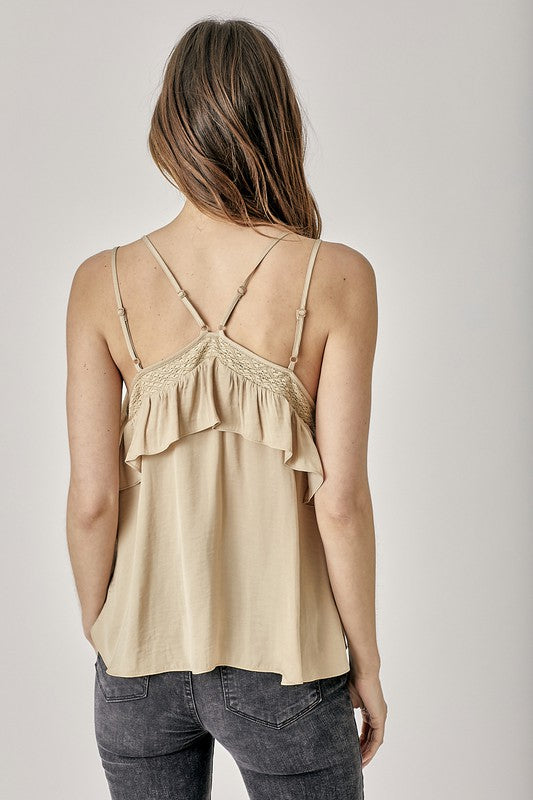 Ruffle Trim Cami Top