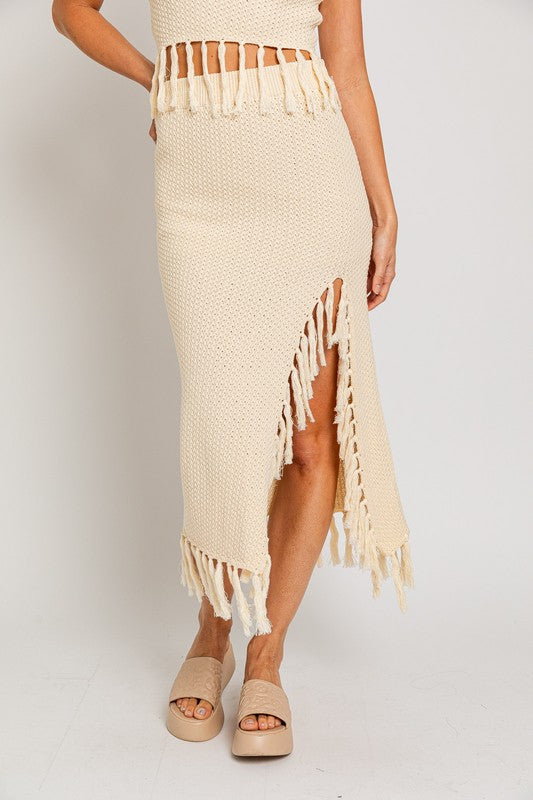 Crochet Knit Midi Skirt