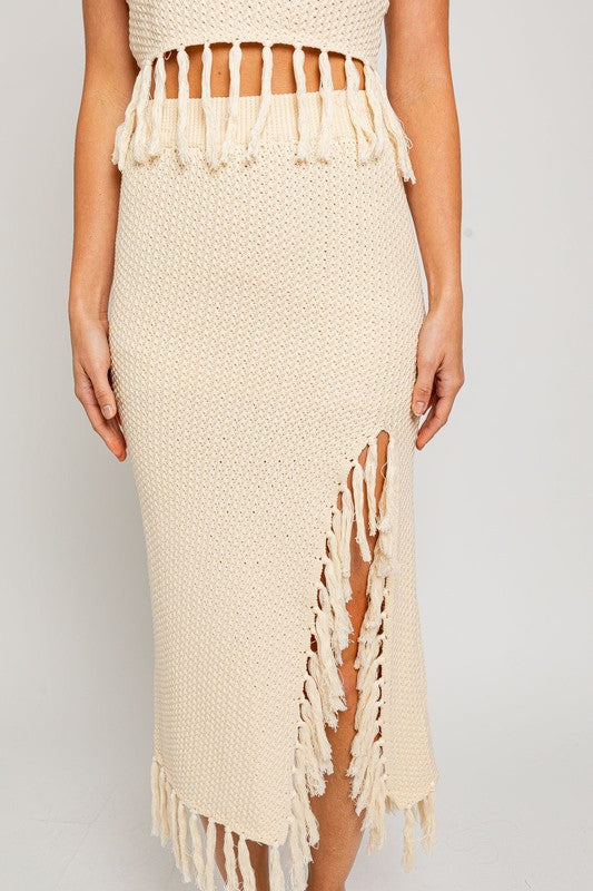 Crochet Knit Midi Skirt