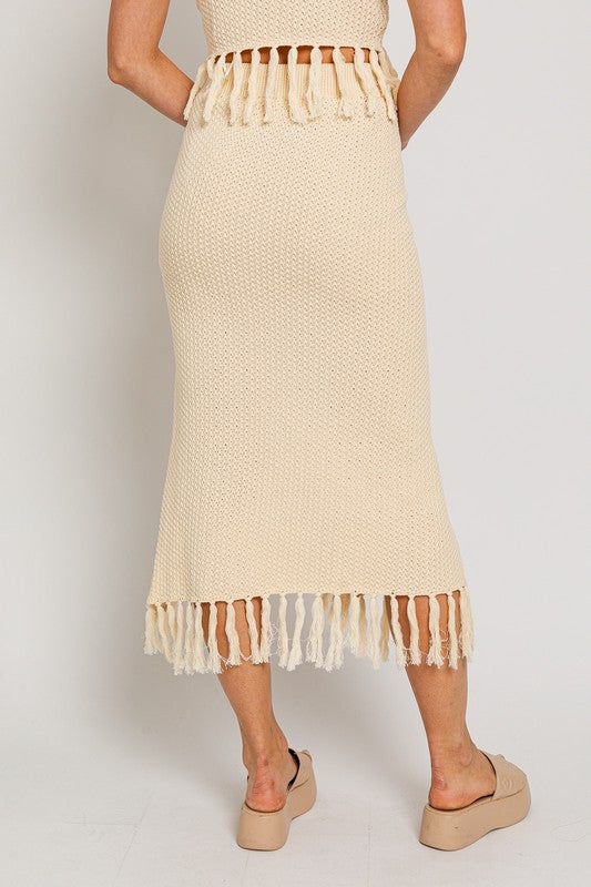 Crochet Knit Midi Skirt