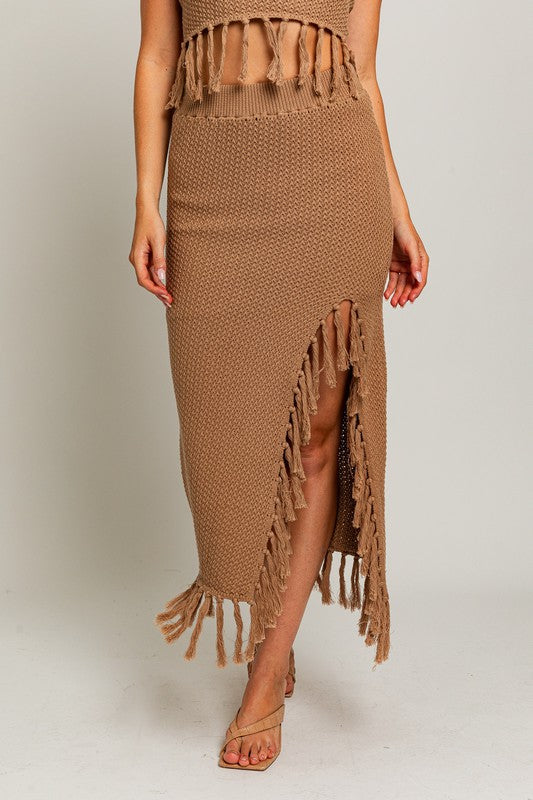 Crochet Knit Midi Skirt