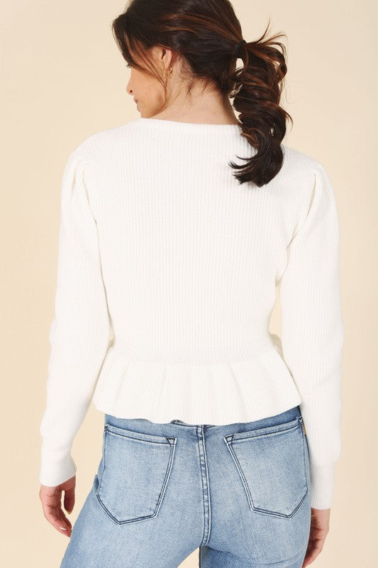 Peplum sweater top