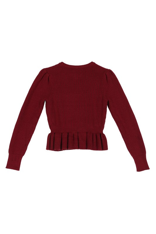 Peplum sweater top